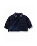 Plaid-Collar Utility Boy's Jacket