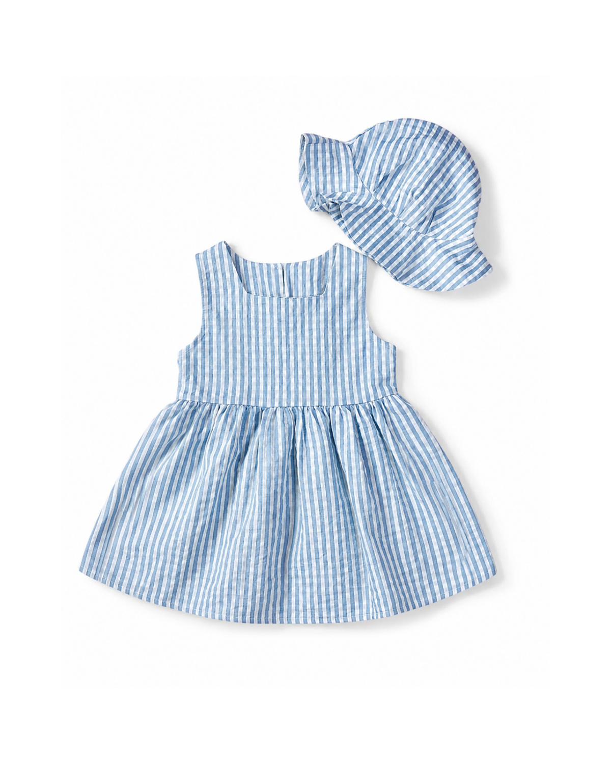 Breathable Blue Gingham Sun-Dress