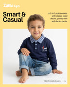 Puppy Embroidered Sweatshirt & Jeans Boy's Set