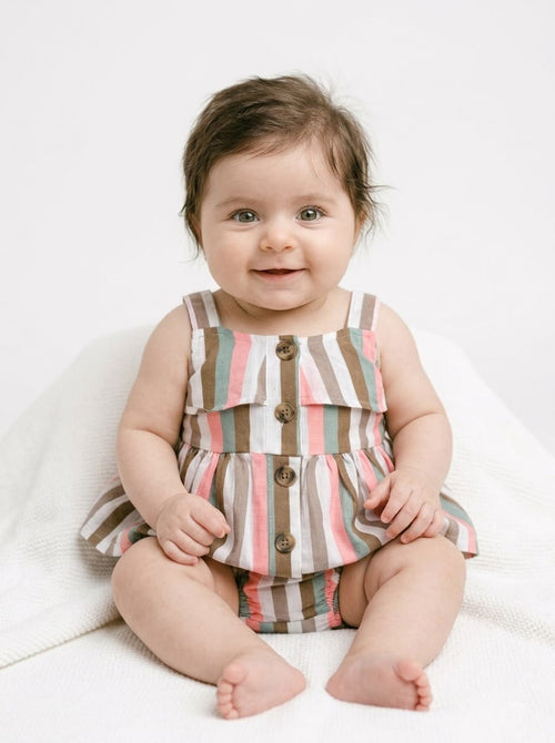 Baby Girls’ Striped Ruffle Dress Set