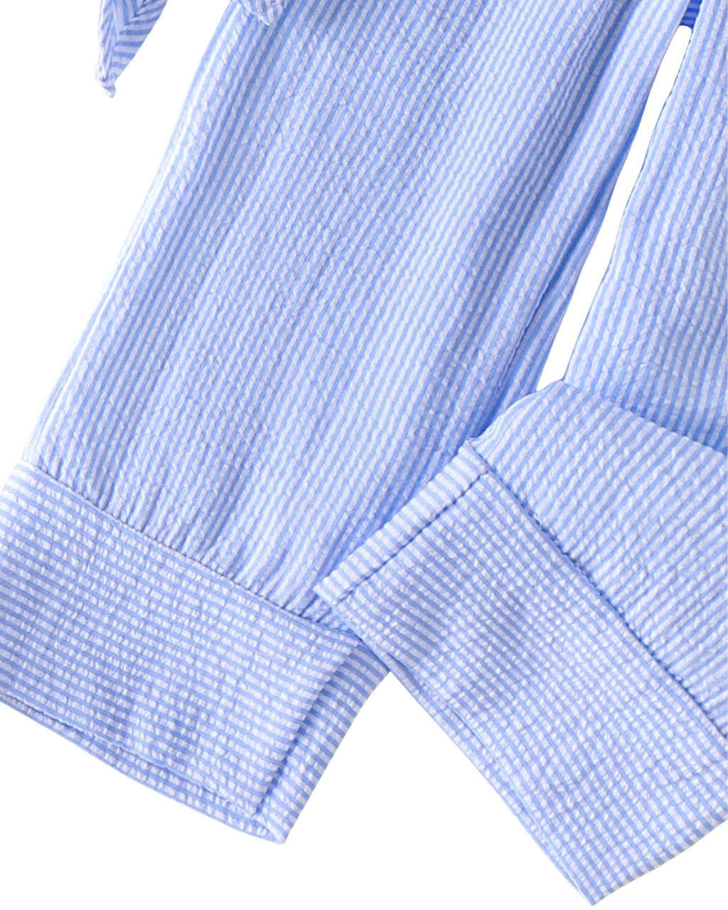Striped Ruffle-Sleeve Shirt & Pant Girl's Set