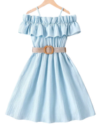 Elegant Off-Shoulder Summer Ruffle Dress