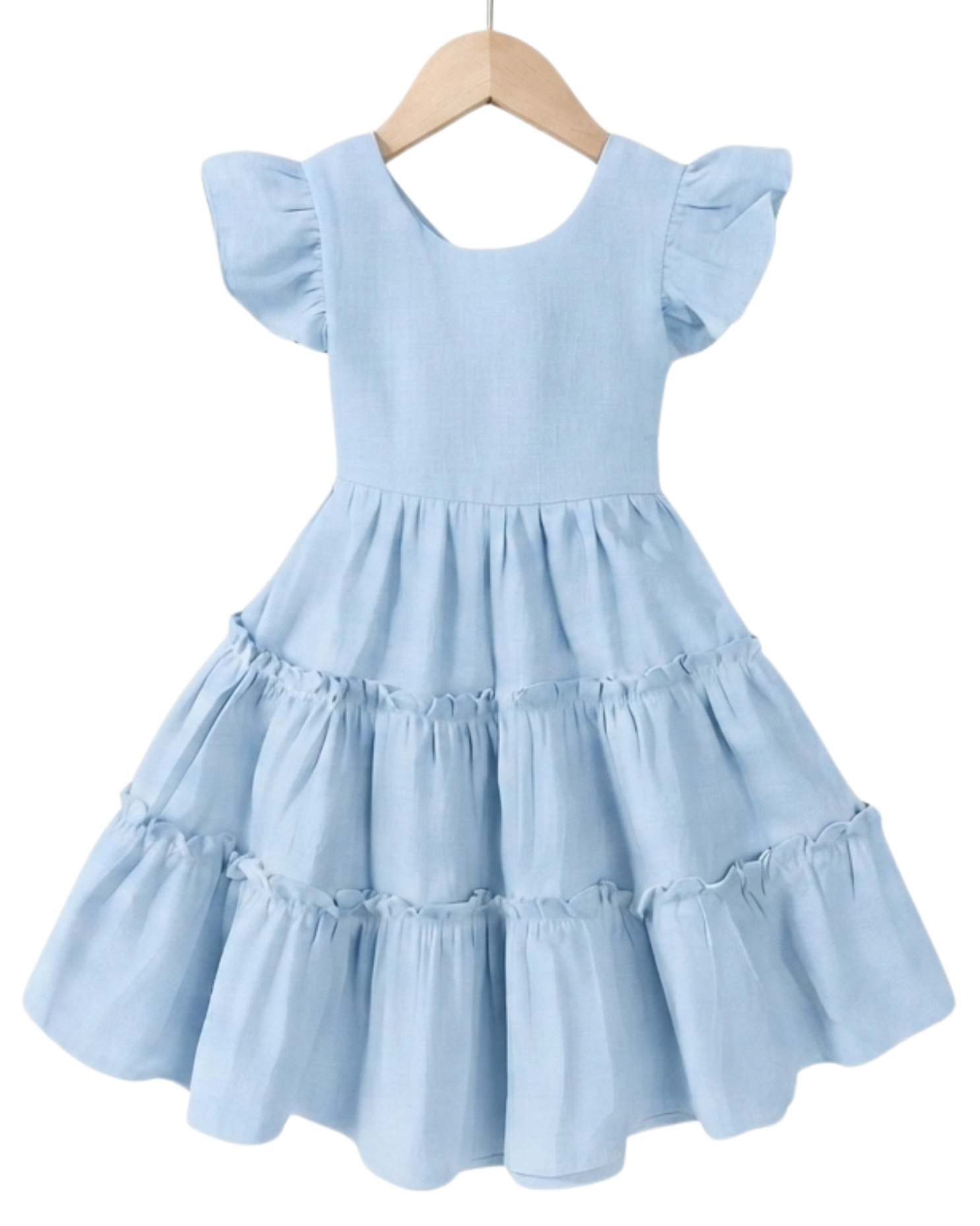Little Sunshine Tiered Flutter-Sleeve Dress