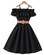 Elegant Off-Shoulder Summer Ruffle Dress
