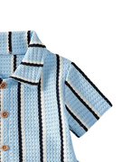 Coastal Stripe Camp Collar Boy's Set