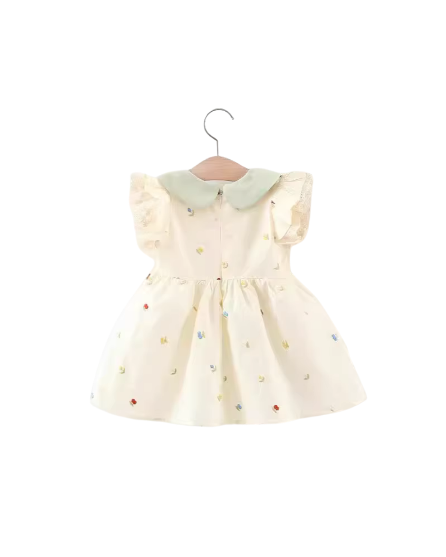 Floral Embroidered Bow A-Line Dress