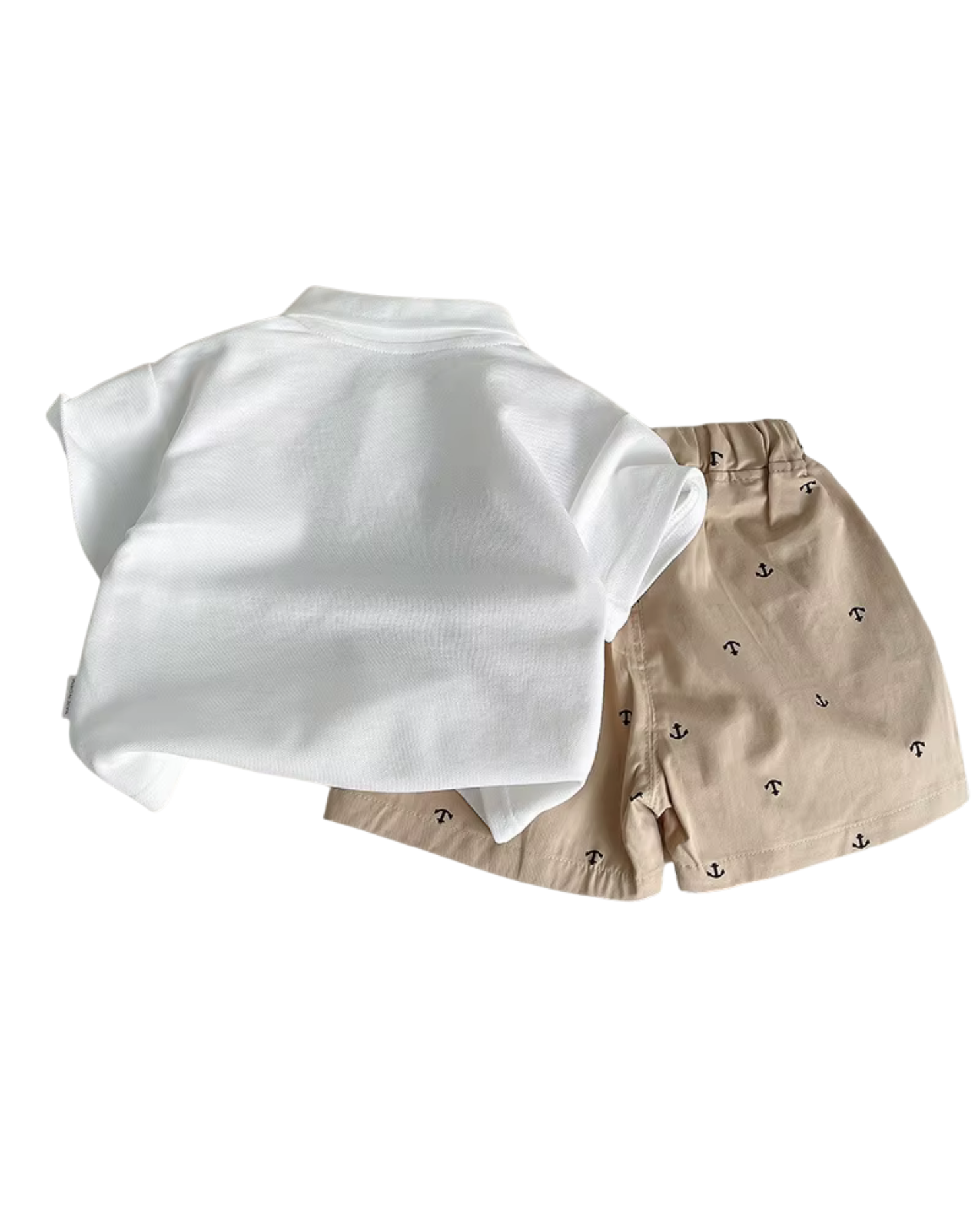 Premium Polo Top & Anchor-Print Shorts Boy's Set