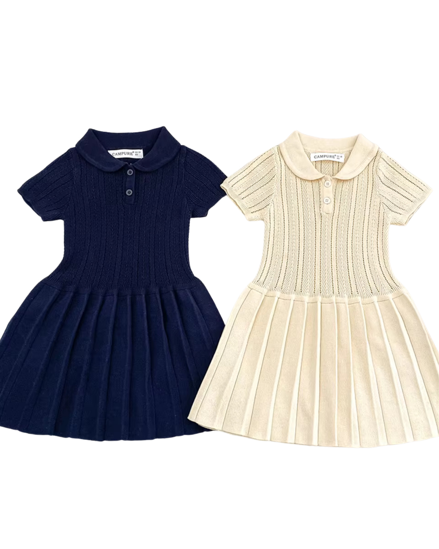 Premium Soft Cotton Pleated Polo Dress