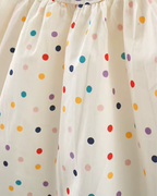 Polka Dot Floral Embroidered Soft Cotton Dress