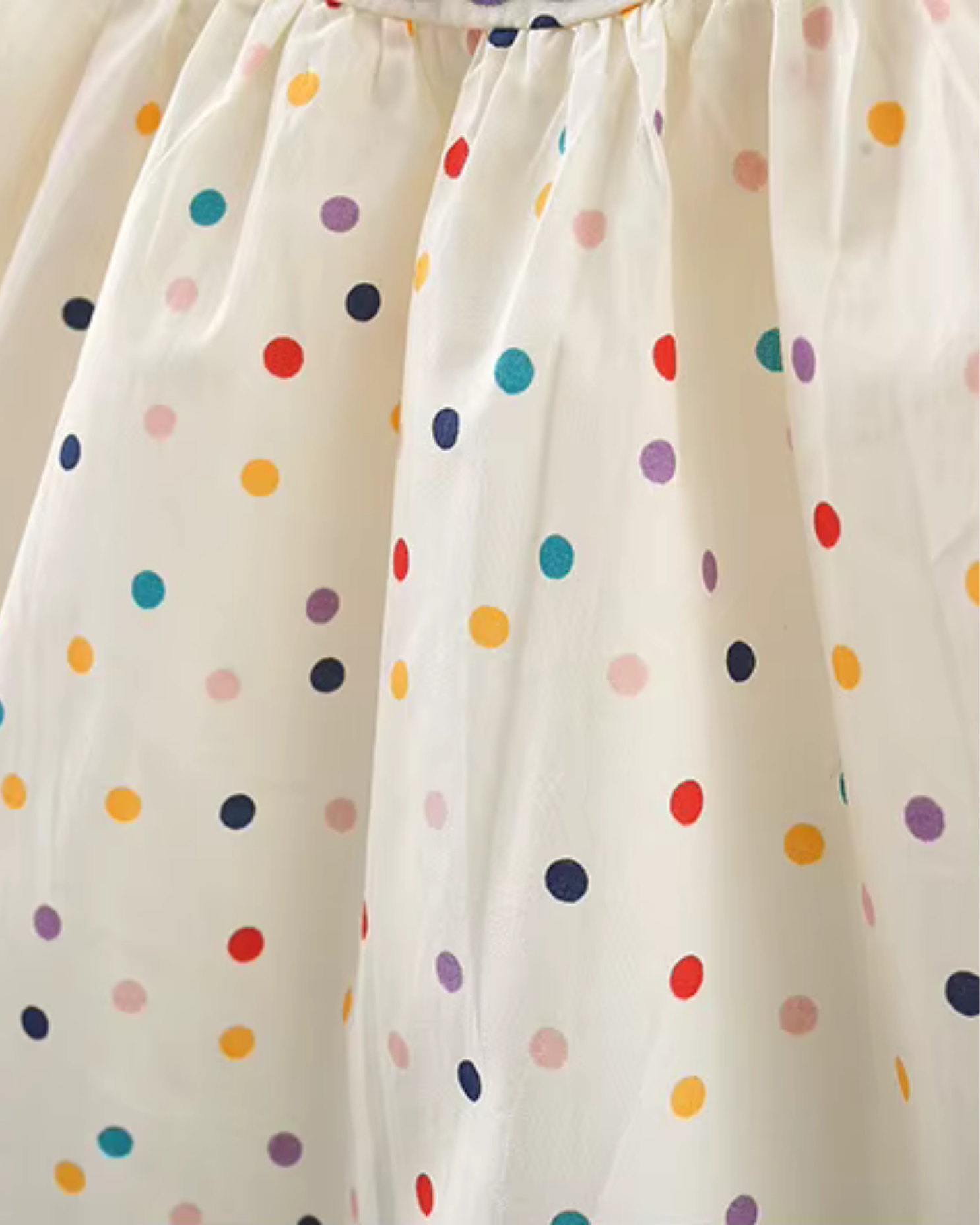 Polka Dot Floral Embroidered Soft Cotton Dress