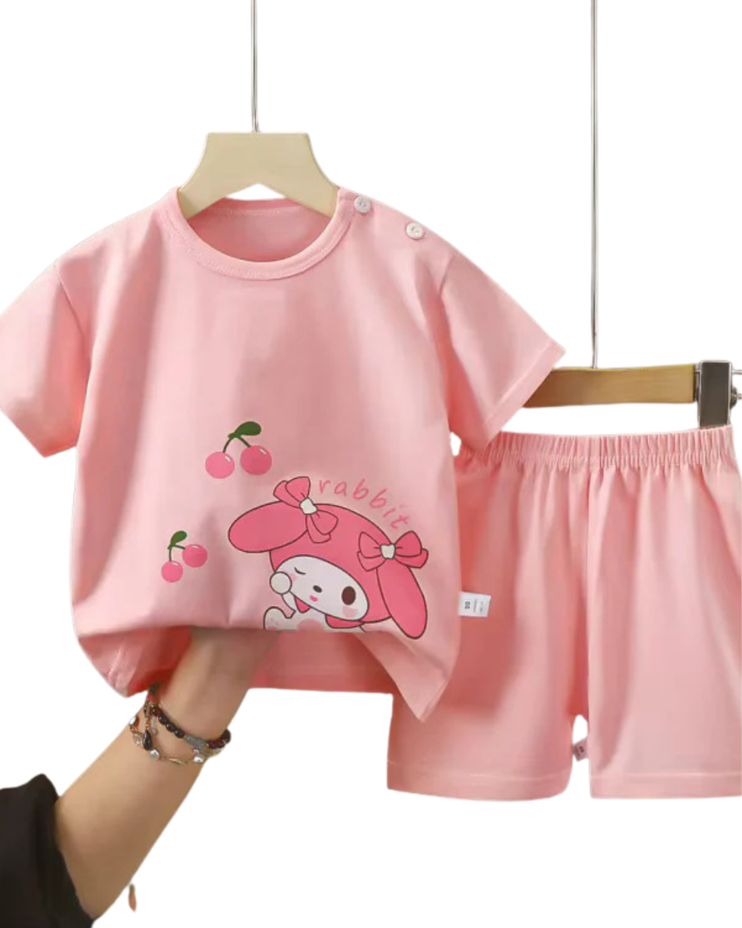 Rabbit & Cherry Tee & Short Girl's Pyjamas