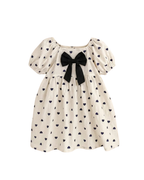 Adorable Heart Dress Black Bow