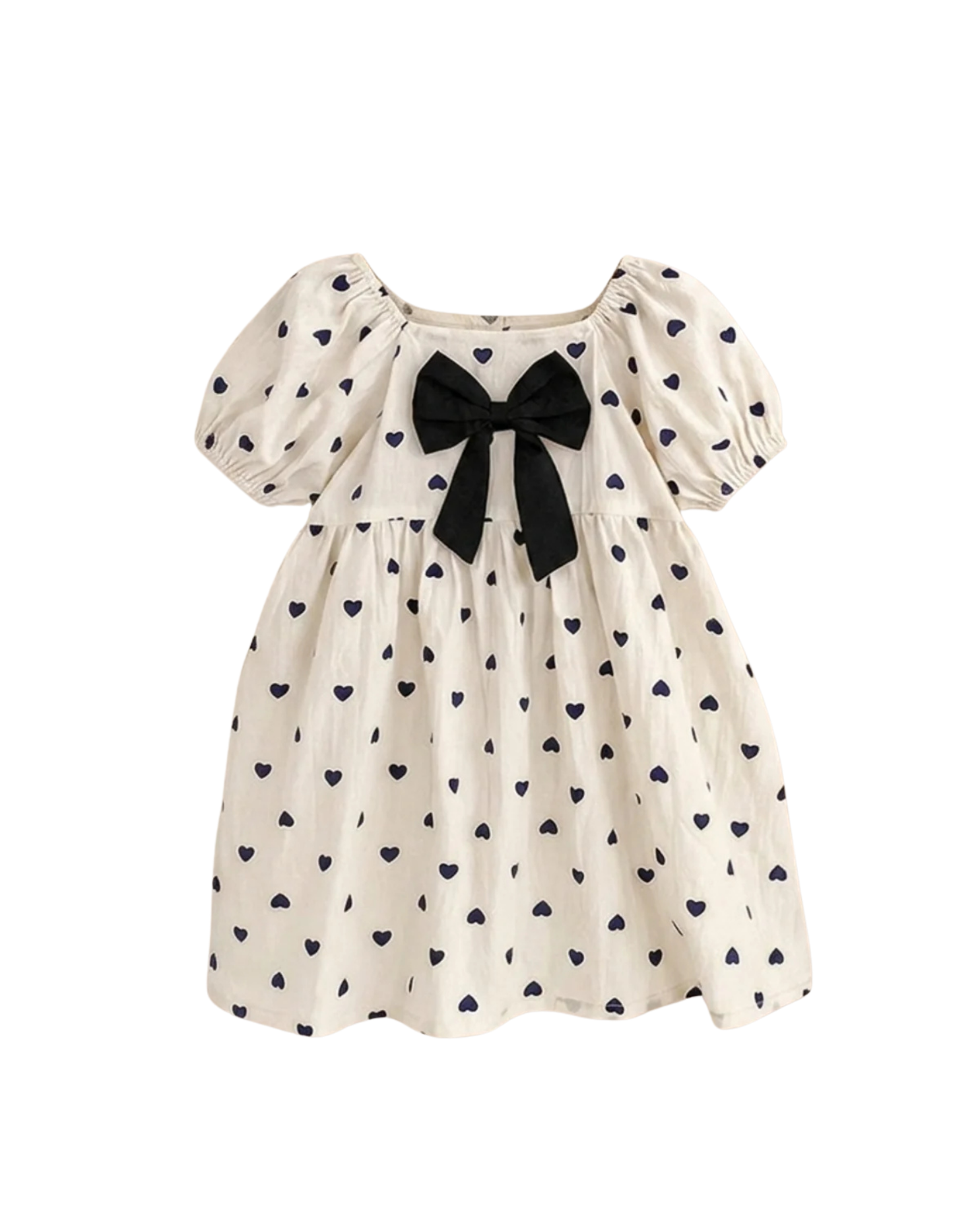 Adorable Heart Dress Black Bow
