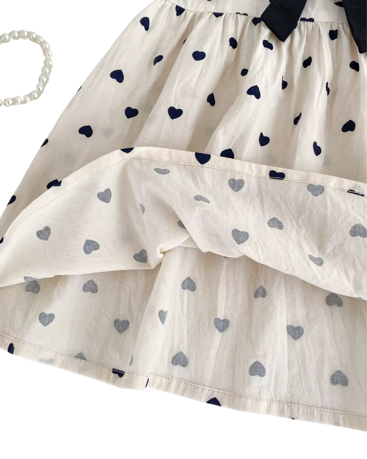 Adorable Heart Dress Black Bow