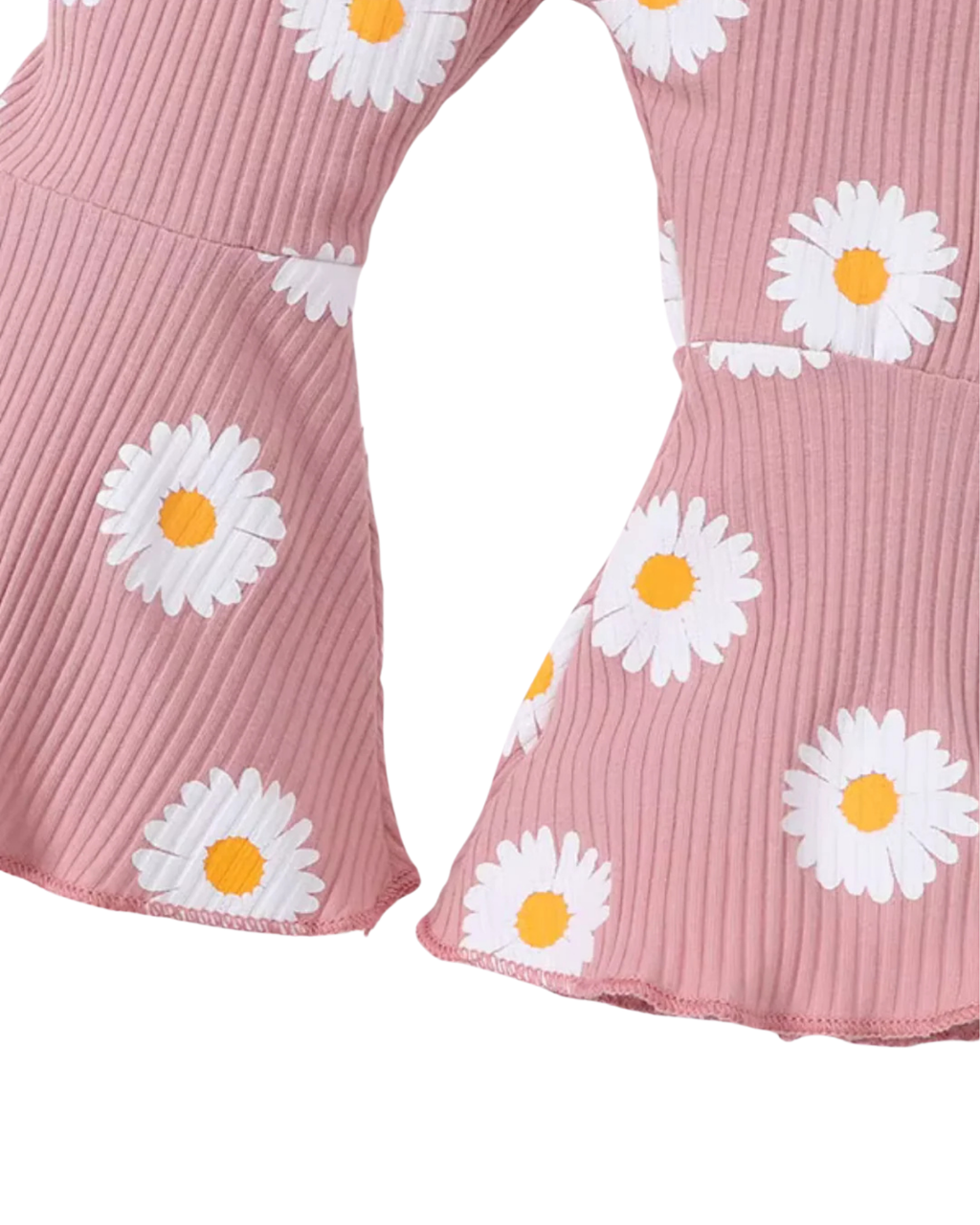 Daisy Girl's Set Print Ribbed Tank & Flared Pants