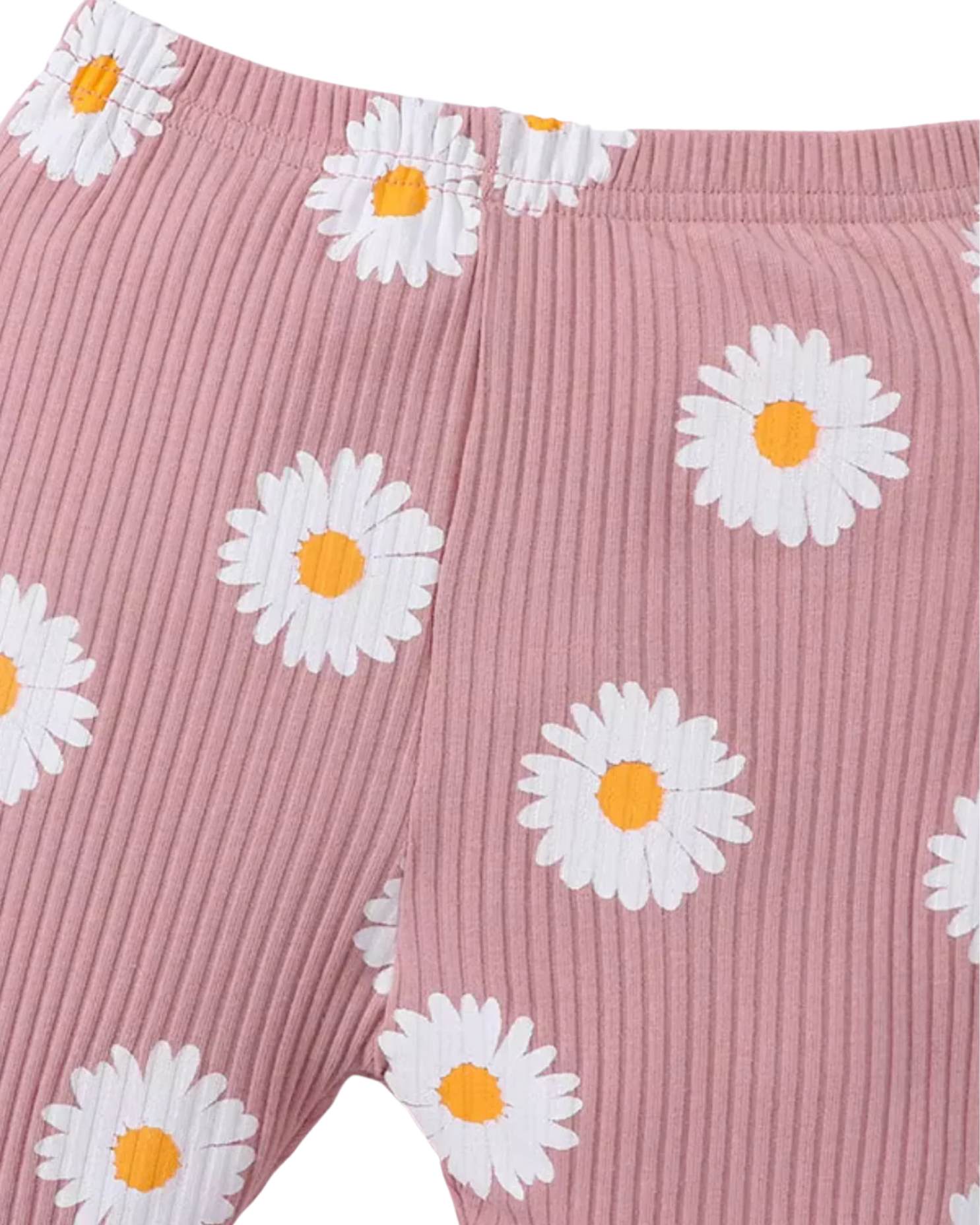 Daisy Girl's Set Print Ribbed Tank & Flared Pants