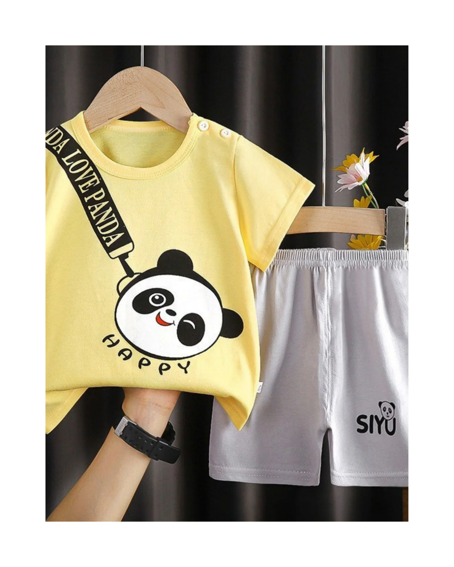 Cheerful Panda Cotton Boy's Pyjamas