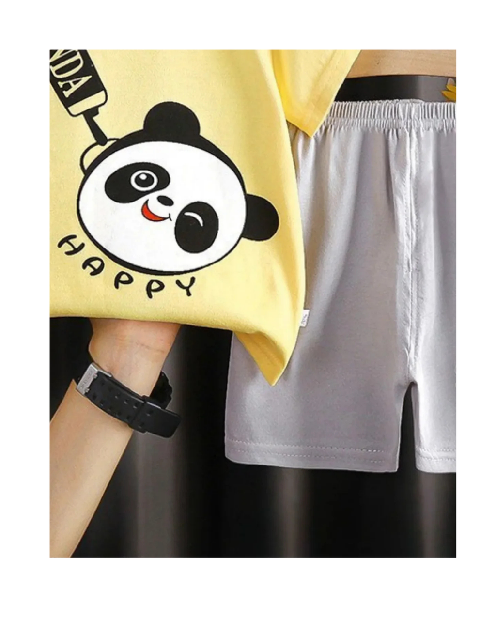 Cheerful Panda Cotton Boy's Pyjamas