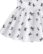Elegant Ribbon-Print Girl Dress