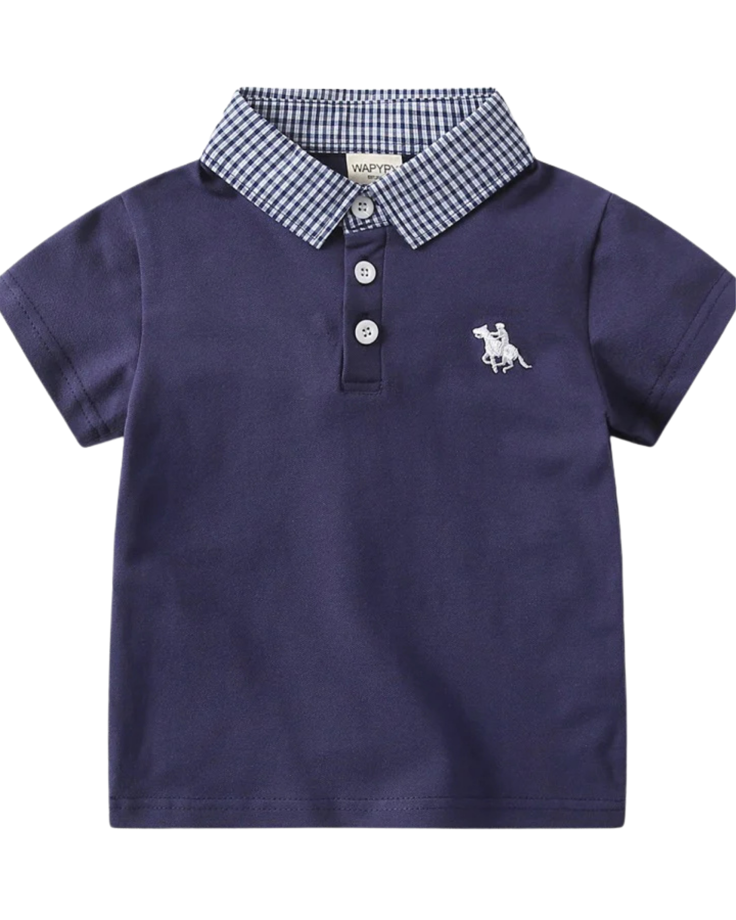 Signature Plaid-Collar Polo Boy's Shirt