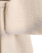 Elegant Beige Crop Top & Bow-Tie Shorts Girl's Set