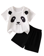 Playful Panda Crew-Neck Tee & Comfort Shorts Boy's Set