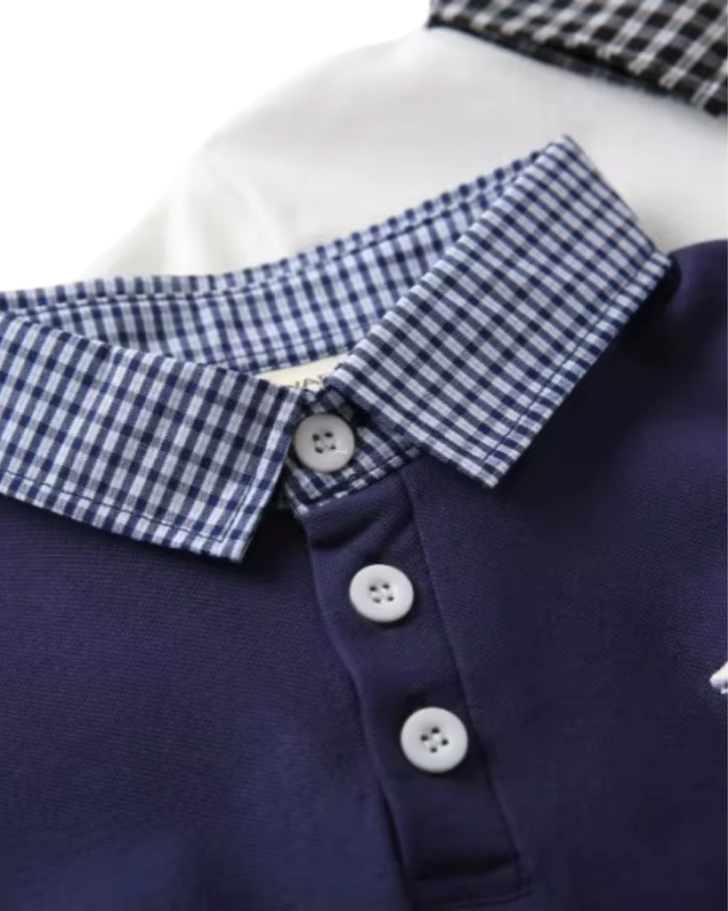 Signature Plaid-Collar Polo Boys T-Shirt