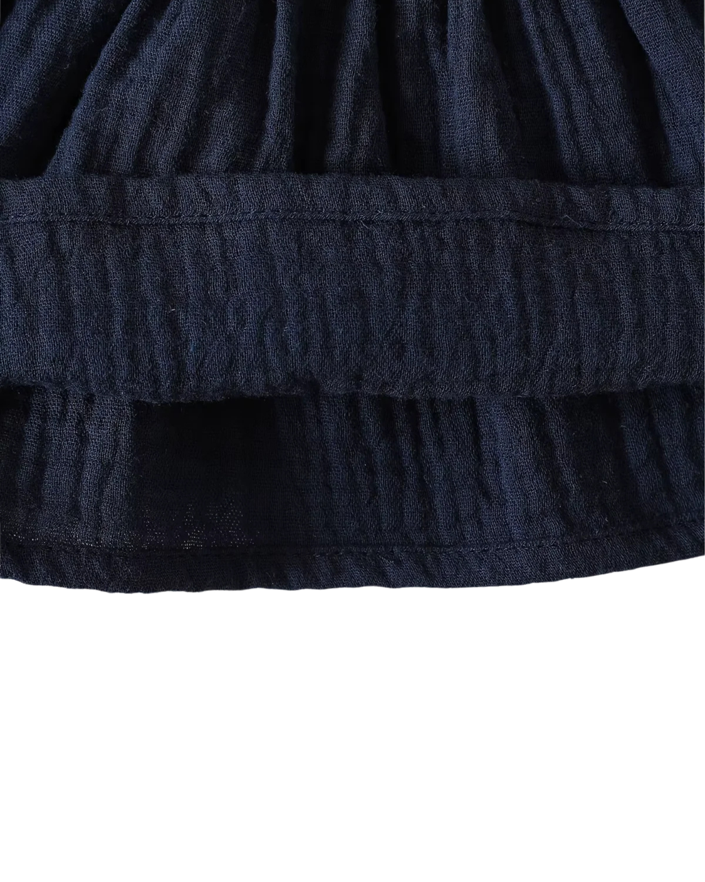Navy Petal-Collar Peplum & Pant Girl's Set