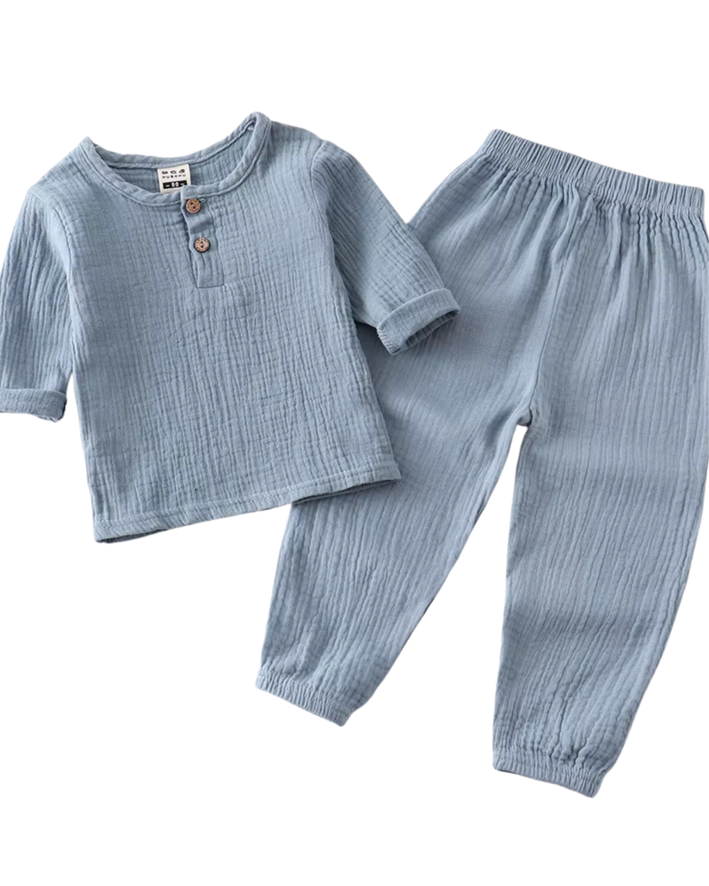 Soft Casual Two-Tone Button-Down Cotton Boy's Set