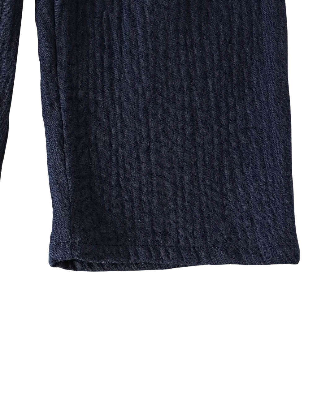 Navy Petal-Collar Peplum & Pant Girl's Set