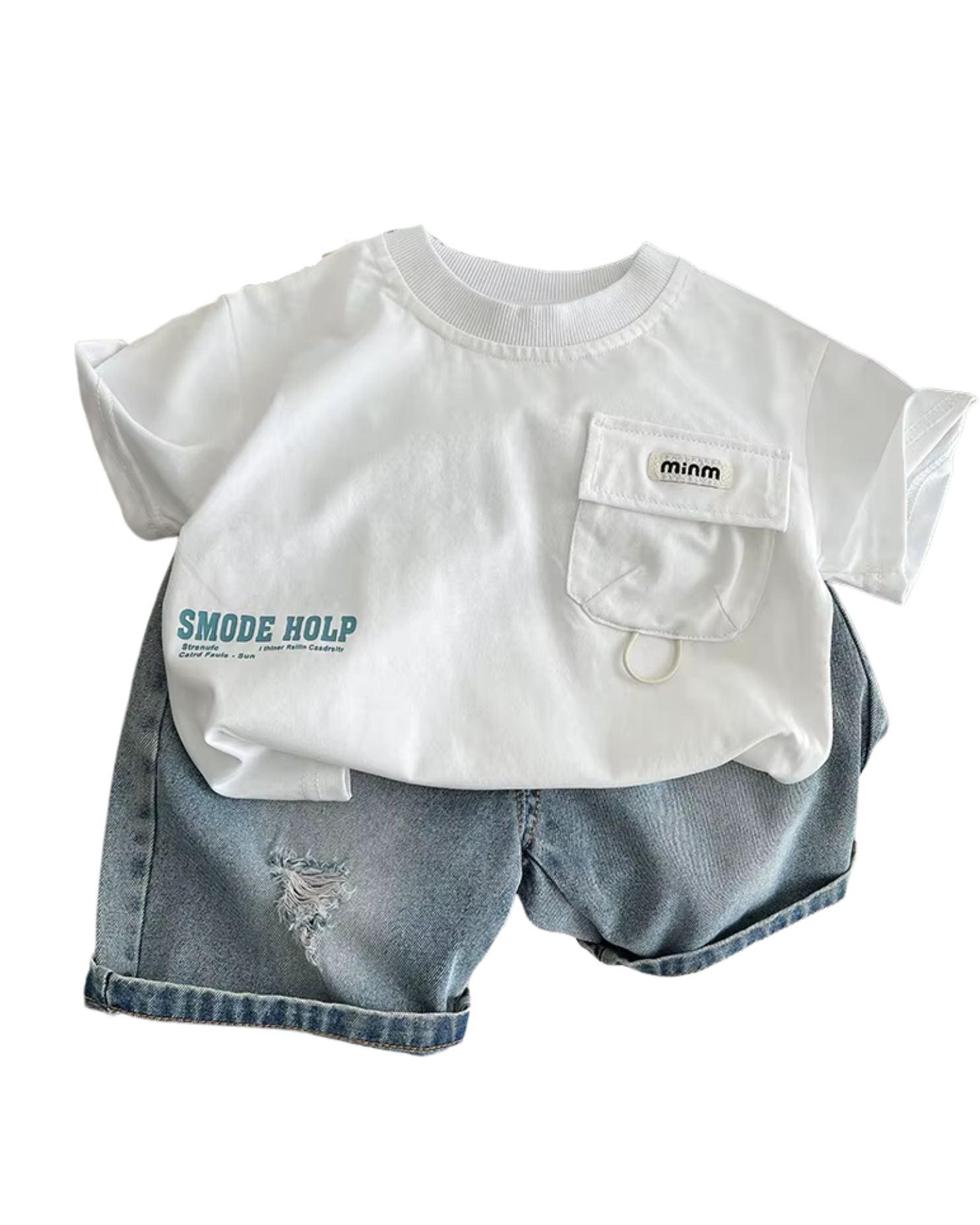 Premium Graphic Tee & Denim Shorts Boy's Set