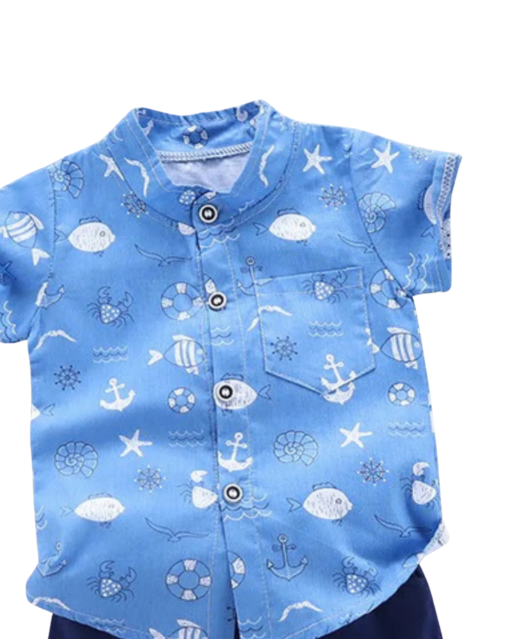 Coastal Breeze Print Button-Down Boy's Set