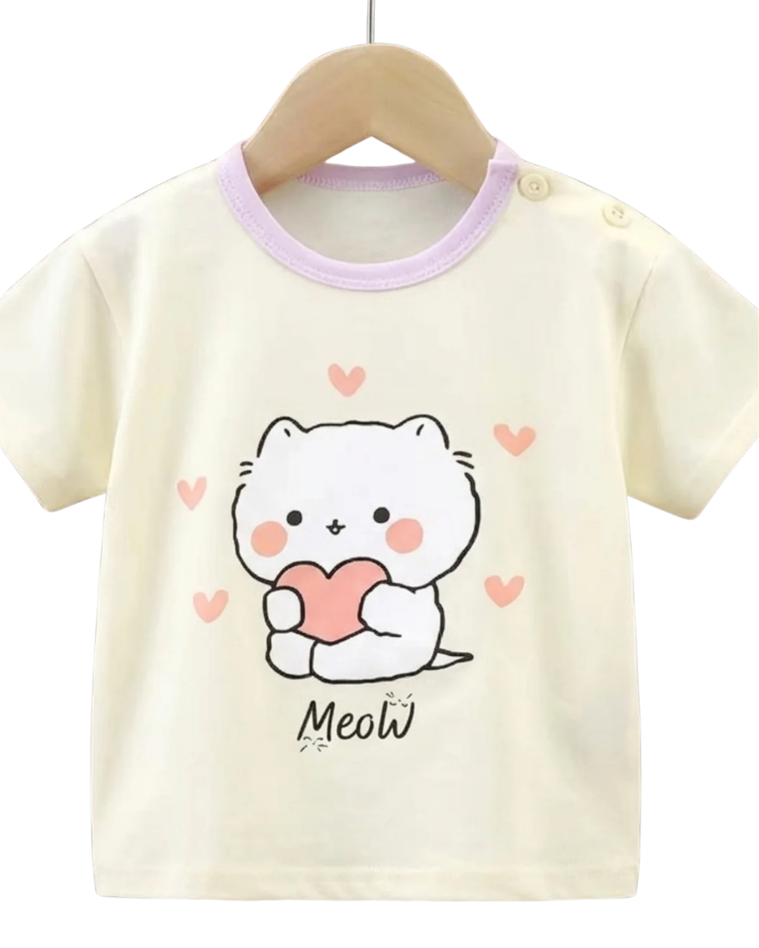 Meow Heart Graphic Summer Girl's Pyjamas