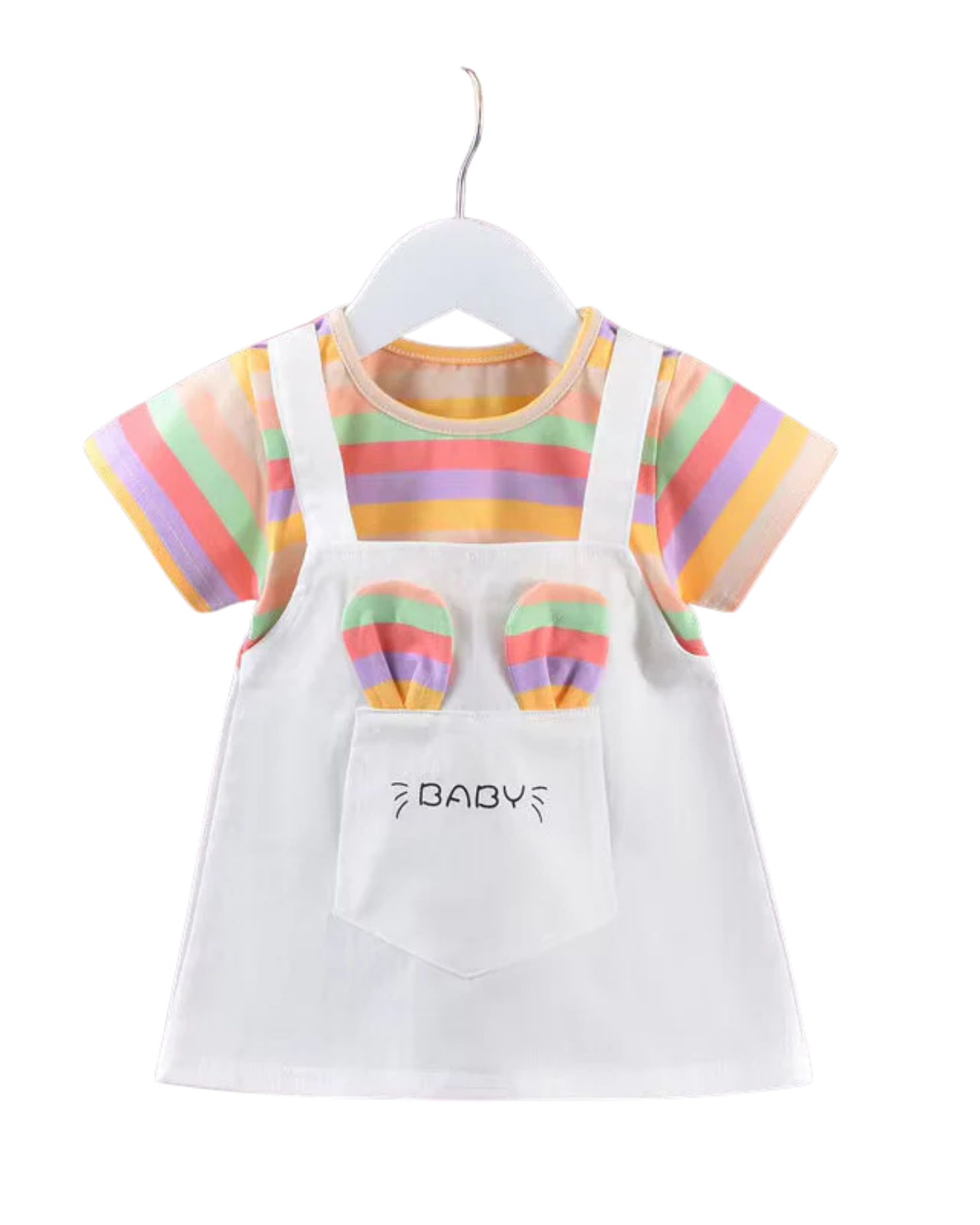 Girls Rainbow Bunny Dress
