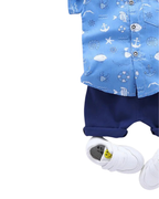 Coastal Breeze Print Button-Down Boy's Set