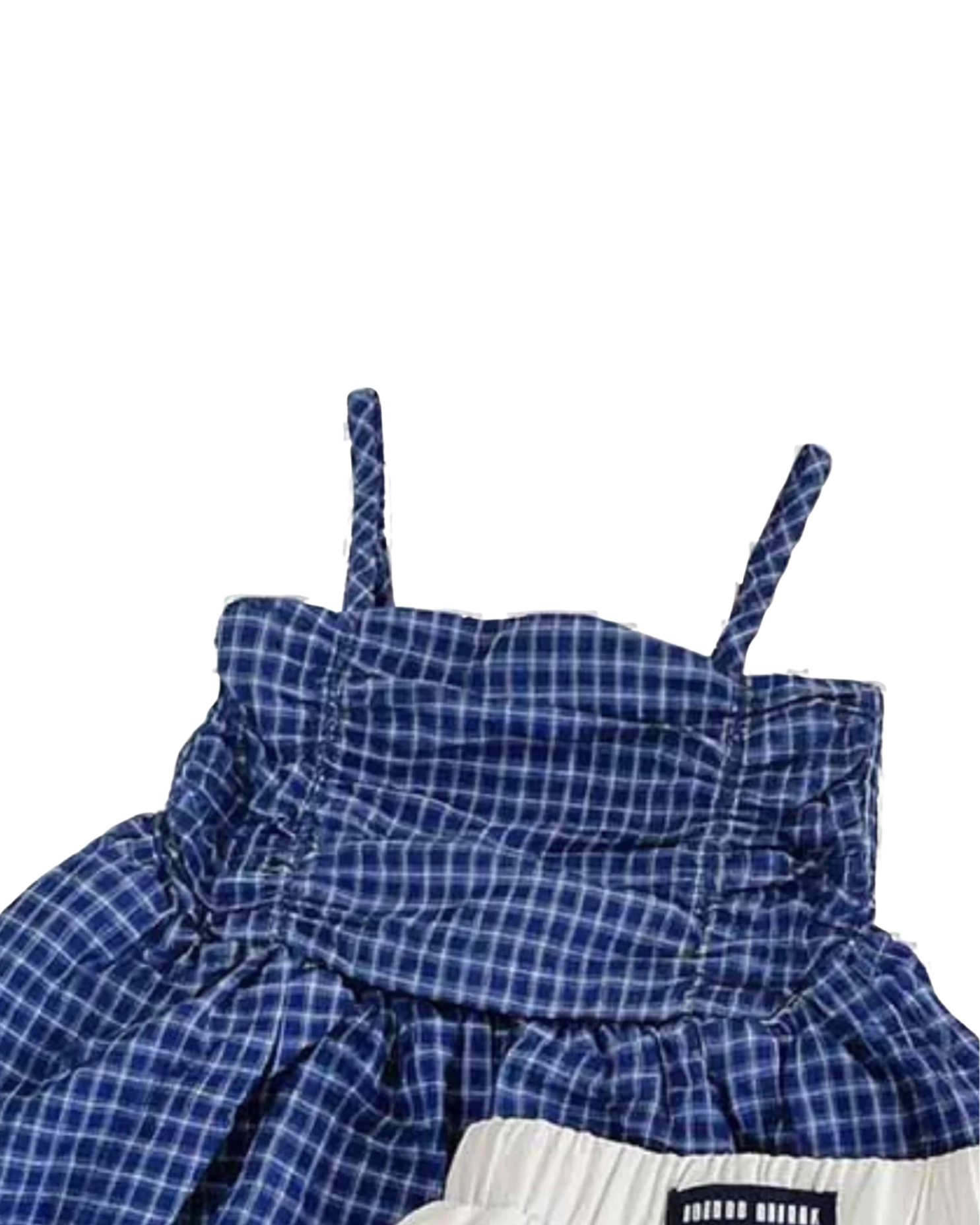 Summer Plaid Peplum Girl's Set - Blue & White