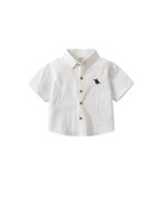 Short-Sleeve Cotton Button-Down  T-Shirt
