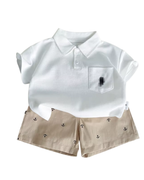Premium Polo Top & Anchor-Print Shorts Boy's Set