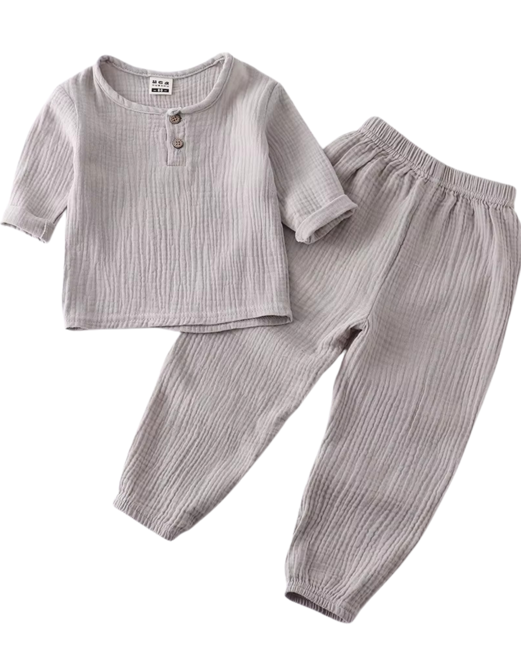 Soft Casual Two-Tone Button-Down Cotton Boy's Set