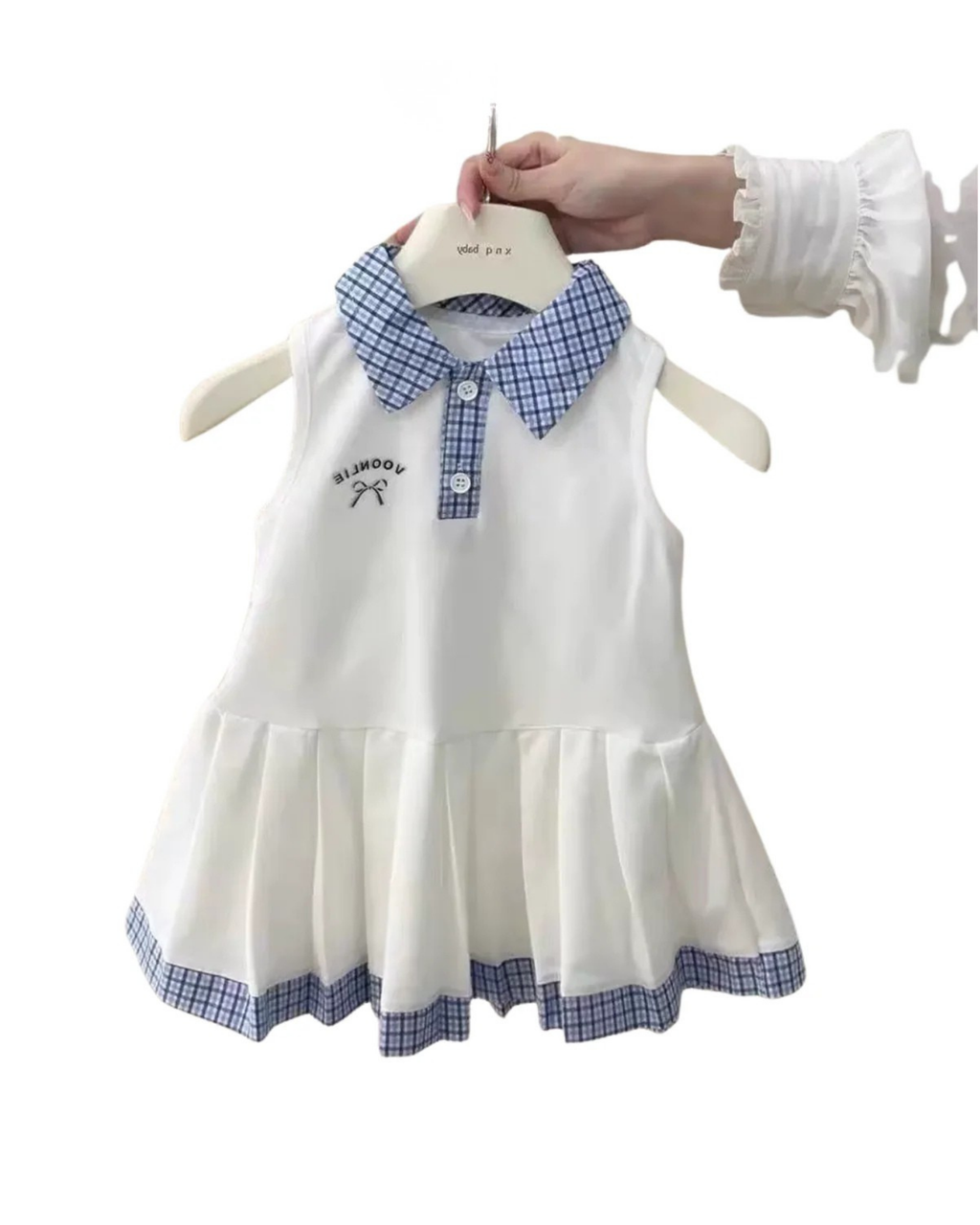 Classic Plaid Collar Pleated Girl Dress