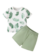 Palm-Print Tee & Comfort-Fit Shorts Boy's Set