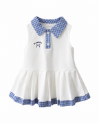 Classic Plaid Collar Pleated Girl Dress