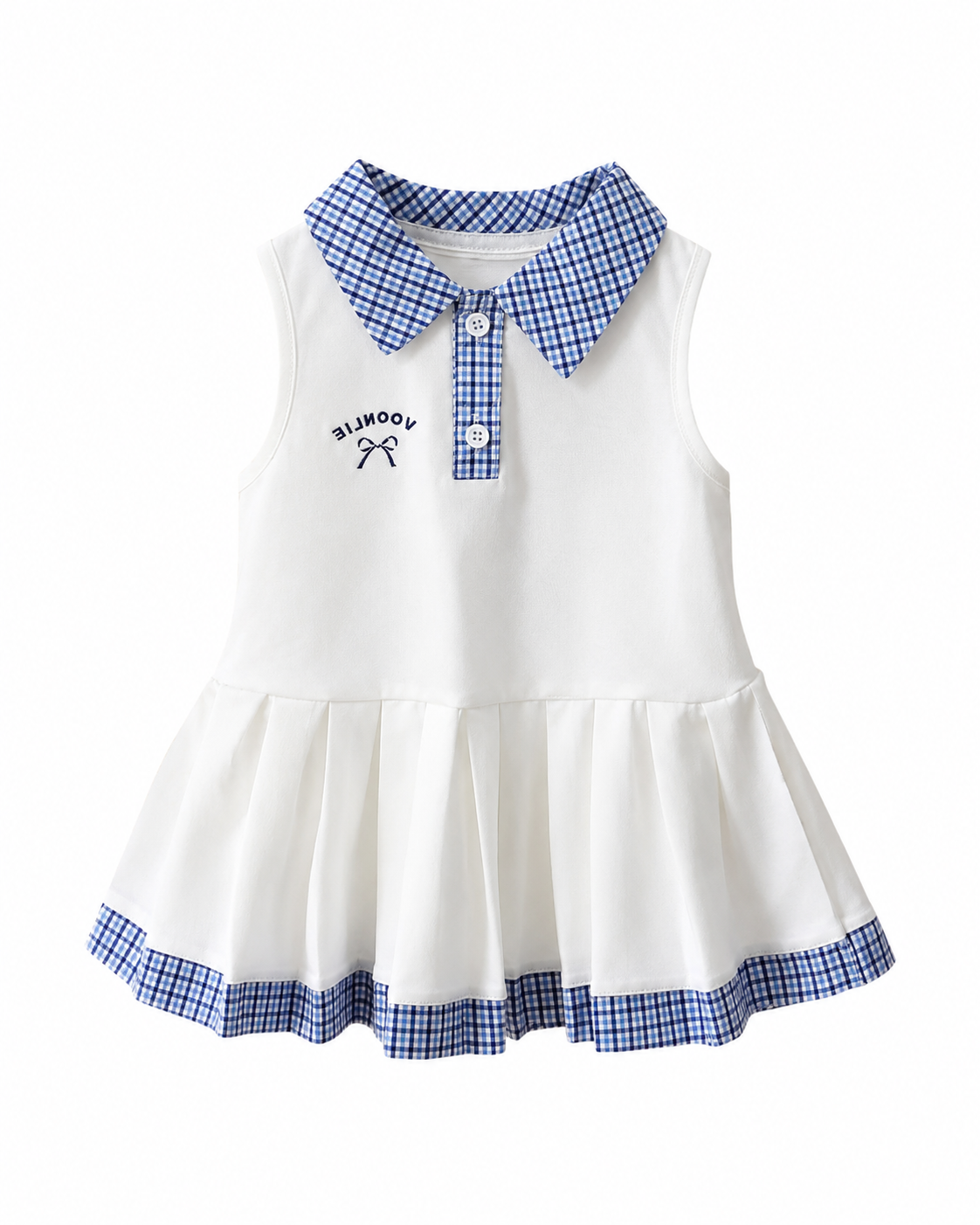Classic Plaid Collar Pleated Girl Dress