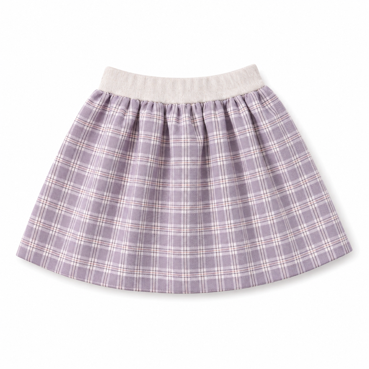 Sleeveless Polo Top & Plaid Skirt Girl's Set
