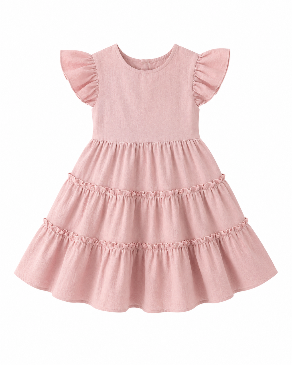 Little Sunshine Tiered Flutter-Sleeve Dress