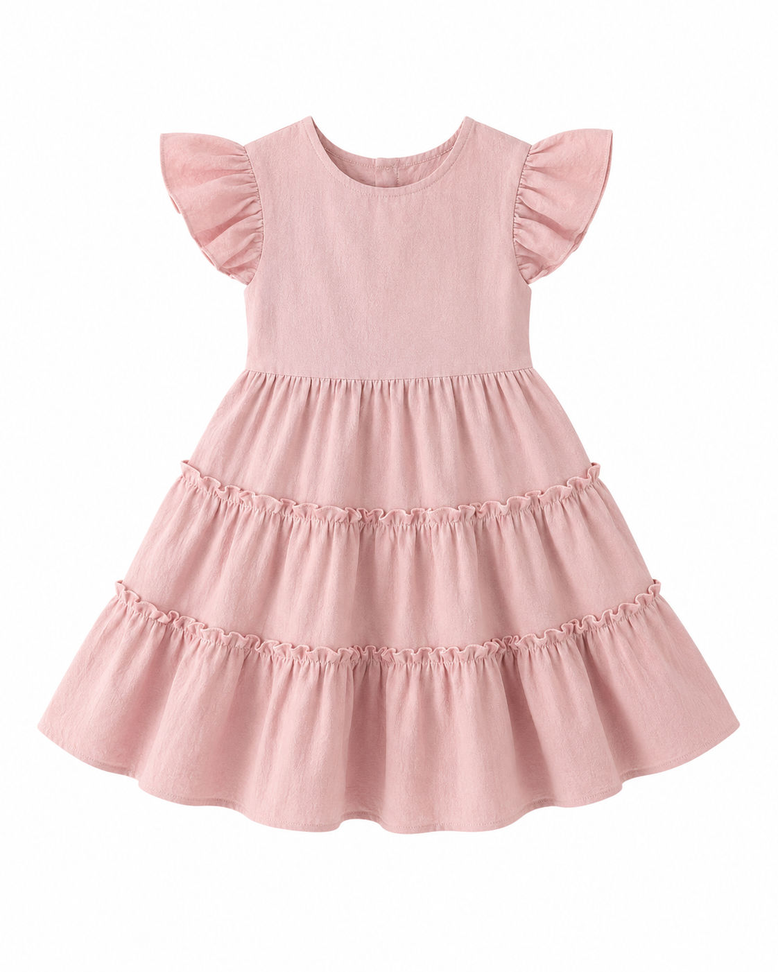 Little Sunshine Tiered Flutter-Sleeve Dress