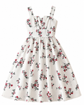 French-Inspired Floral Print Princess Dress