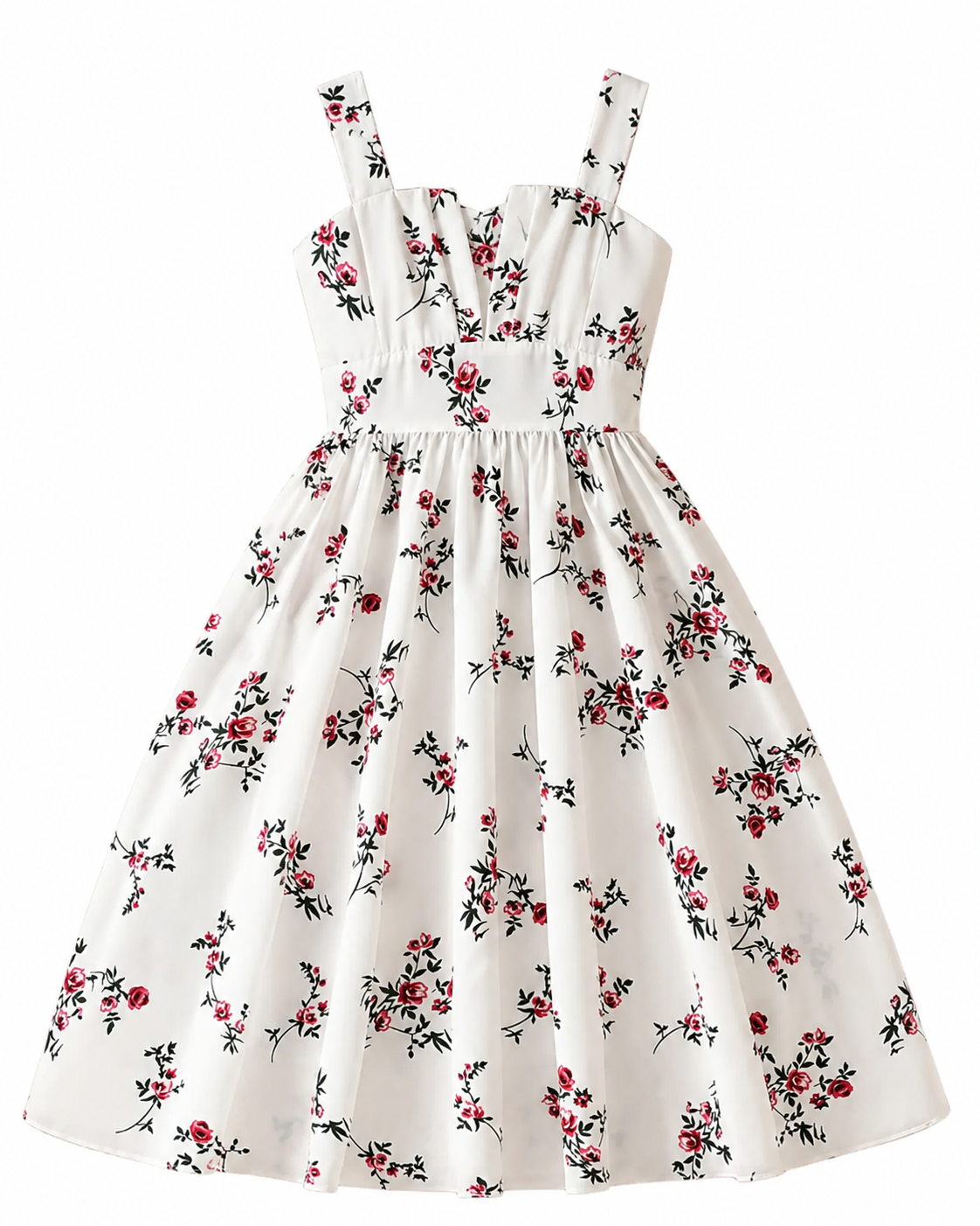 French-Inspired Floral Print Princess Dress