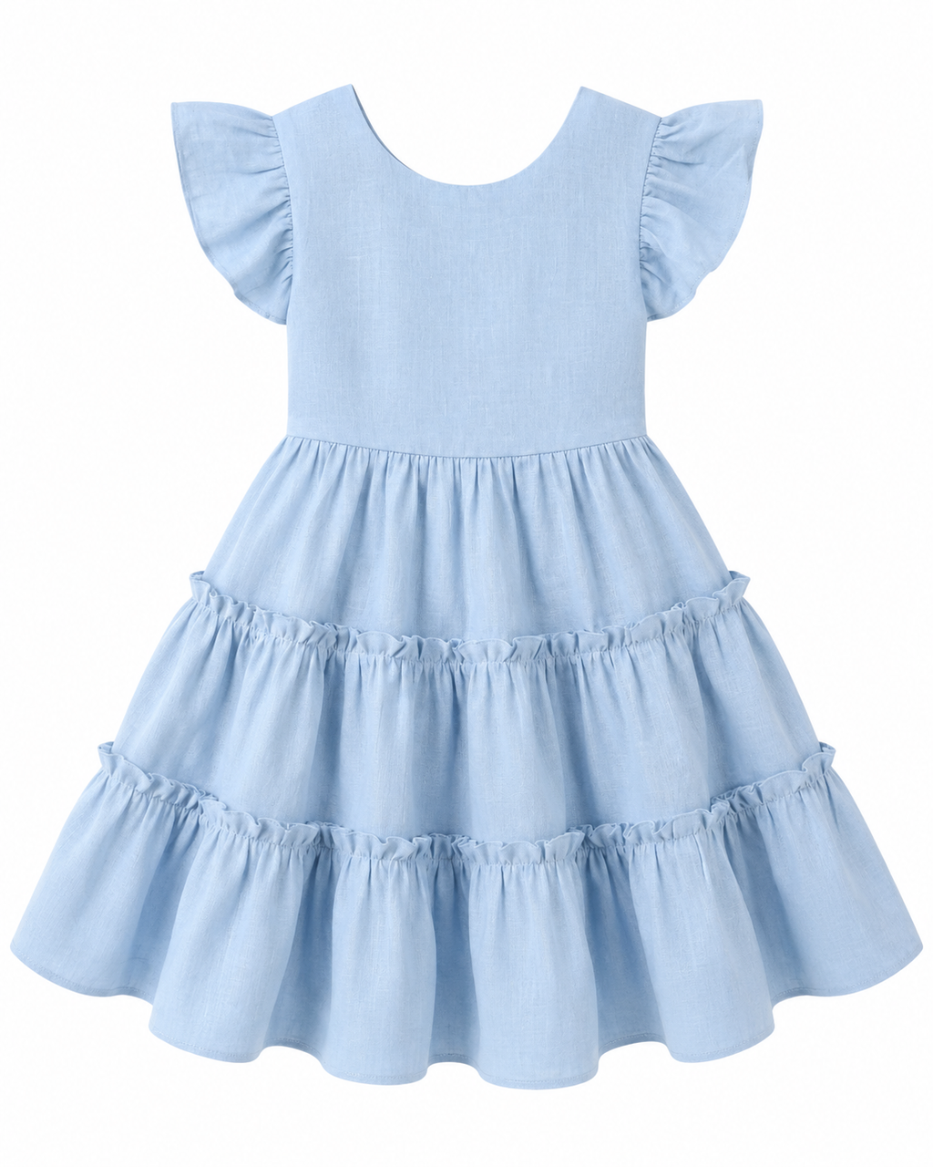 Little Sunshine Tiered Flutter-Sleeve Dress