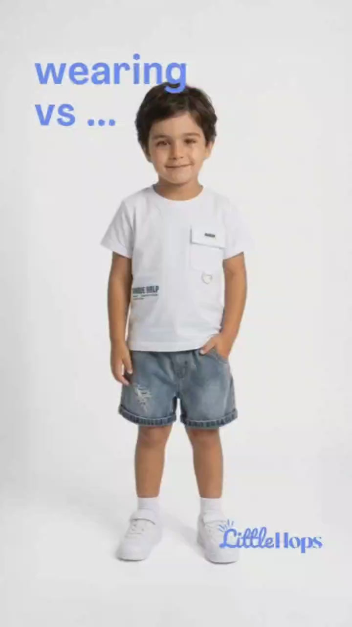 Premium Graphic Tee & Denim Shorts Boy's Set